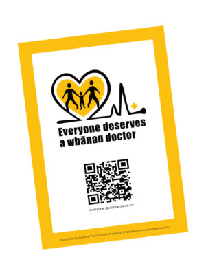50 pack of A3 posters – Everyone deserves a whānau doctor