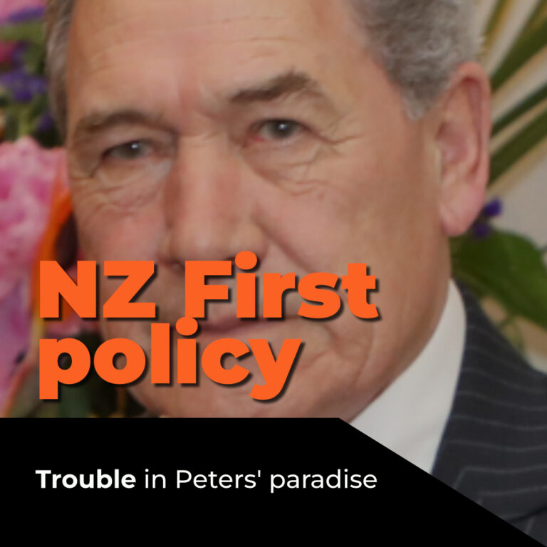 NZ First policy. Trouble in Peters' paradise